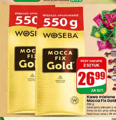 Kawa mielona Mocca Fix Gold Woseba promocja w Dino