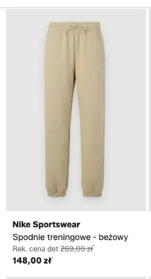 Spodnie treningowe Nike Sportswear beżowy promocja w Lounge by Zalando