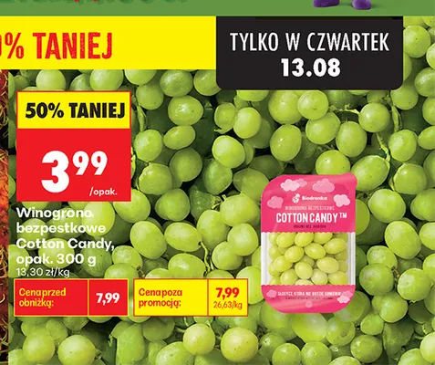 Winogrono bezpestkowe Cotton Candy promocja w Biedronka