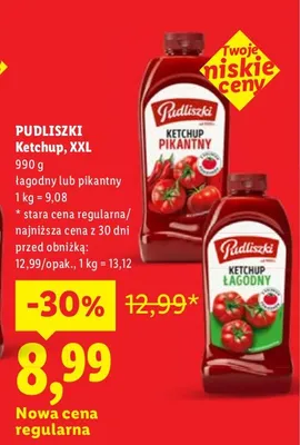 Ketchup łagodny XXL Pudliszki promocja w Lidl