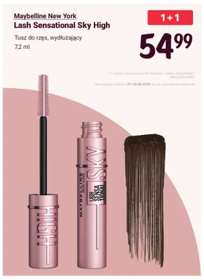 Tusz do rzęs wydłużający Maybelline New York Lash Sensational Sky High promocja w Rossmann