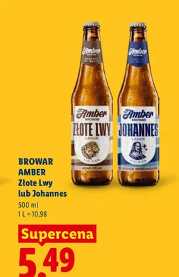 Piwo Browar Amber Złote Lwy promocja w Lidl