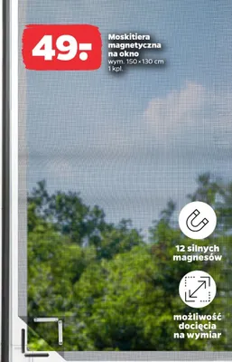 Moskitiera magnetyczna na okno 150x130cm promocja w Netto