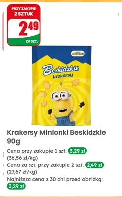 Krakersy Minionki Beskidzkie promocja w Dino