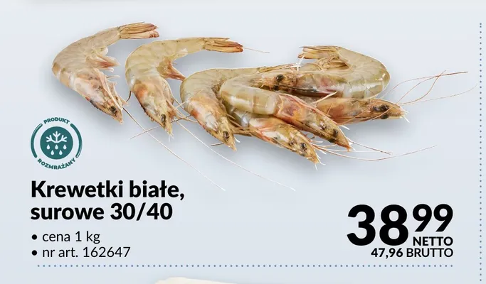 Krewetki białe surowe promocja w Makro