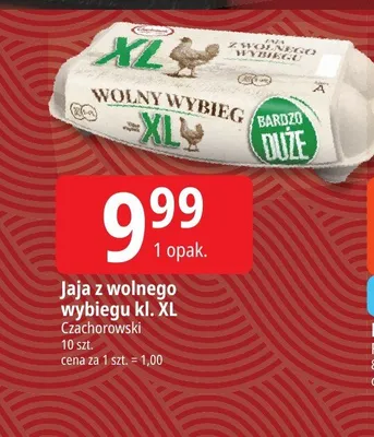 Jaja z wolnego wybiegu kl. XL Czachorowski promocja w Leclerc