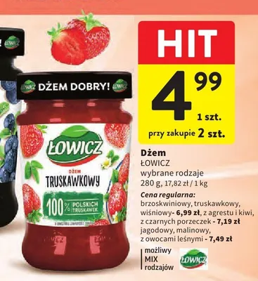 Dżem truskawkowy Łowicz promocja w Intermarche