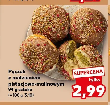 Pączek z nadzieniem pistacjowo-malinowym promocja w Kaufland