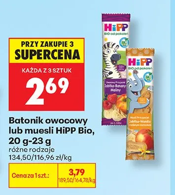 Batonik owocowy HiPP Bio Jabłko Wanilia promocja w Biedronka