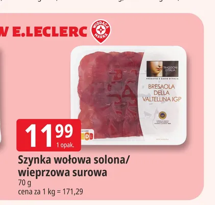 Szynka wołowa solona Tradizioni D'Italia promocja w Leclerc