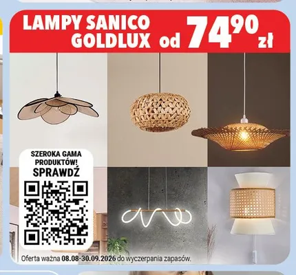 Lampa Sanico Goldlux promocja w Biedronka Home