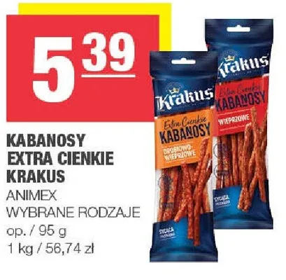 Kabanosy extra cienkie Krakus promocja w SPAR