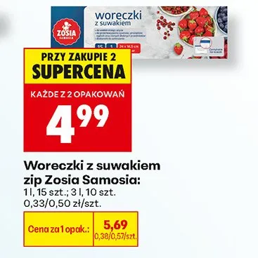 Woreczki z suwakiem zip Zosia Samosia 1 l promocja w Biedronka