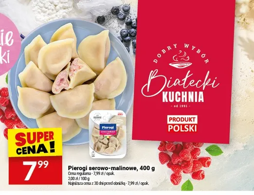 Pierogi serowo-malinowe Białecki Kuchnia promocja w Twój Market