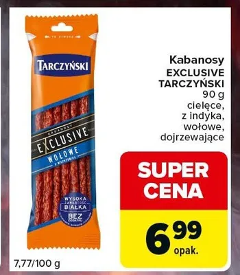 Kabanosy Exclusive z indyka Tarczyński promocja w Carrefour Express