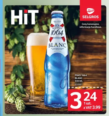 Piwo 1664 Blanc promocja w Selgros