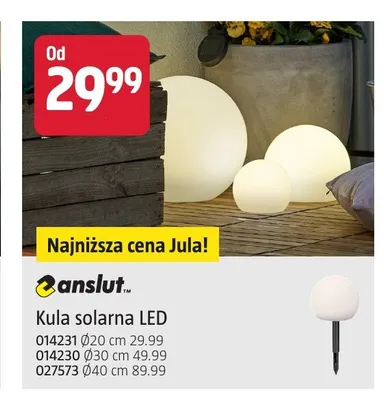 Kula solarna LED Anslut Ø20 cm promocja w Jula