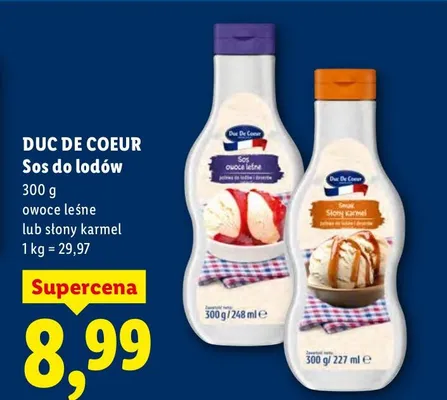 Sos do lodów słony karmel  promocja w Lidl