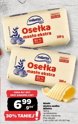 Masło ekstra osełka promocja w Netto