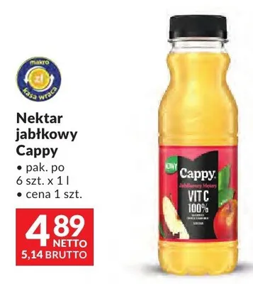 Nektar jabłkowy Cappy promocja w Makro