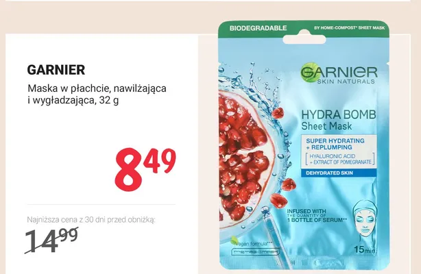 Maska w płachcie Hydra Bomb, nawilżająca i wygładzająca promocja w Rossmann