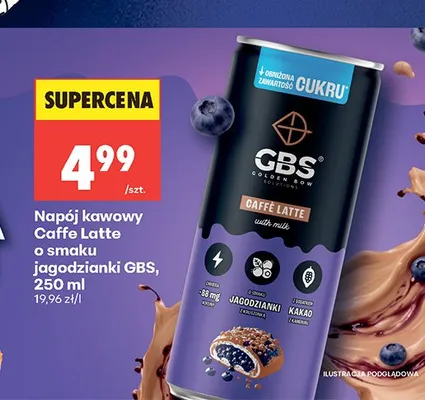 Napój kawowy Caffe Latte o smaku jagodzianki GBS promocja w Biedronka