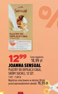 Plastry do depilacji ciała skóry suchej Joanna Sensual promocja w Drogerie Natura