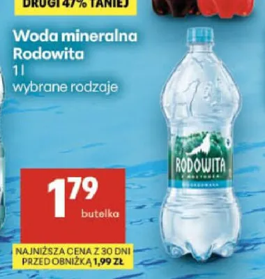 Woda mineralna niegazowana Rodowita promocja w Delikatesy Centrum