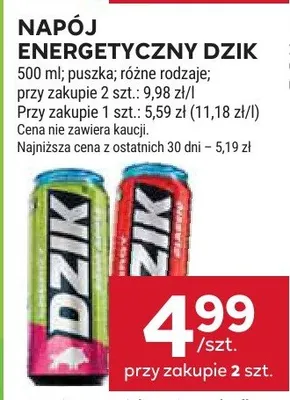 Napój energetyczny Dzik promocja w Stokrotka