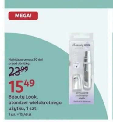 Atomizer wielokrotnego użytku Beauty Look promocja w Rossmann