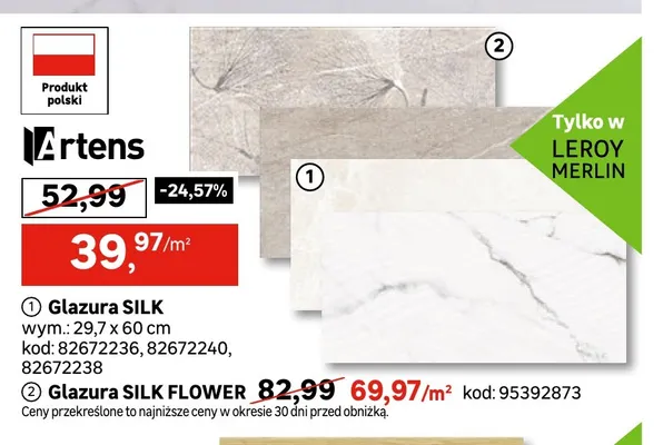 Glazura Silk Flower Artens promocja w Leroy Merlin