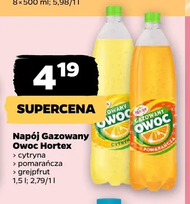 Napój gazowany Owoc Hortex pomarańcza promocja w Netto