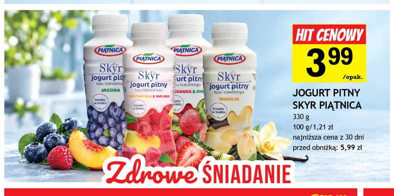 Jogurt pitny Skyr Piątnica wanilia promocja w Gram Market