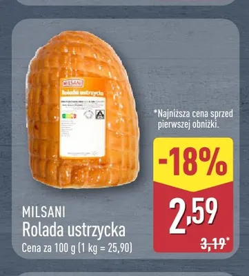 Rolada ustrzycka Milsani promocja w Aldi