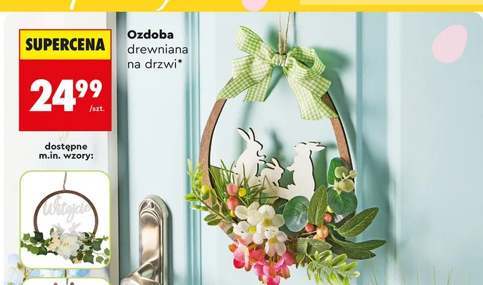 Ozdoba drewniana na drzwi promocja w Biedronka