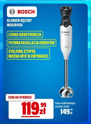 Blender ręczny Bosch MS61A4110 promocja w RTV EURO AGD