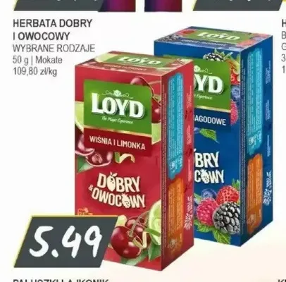 Herbata Loyd Dobry i Owocowy Jagodowe promocja w Słoneczko