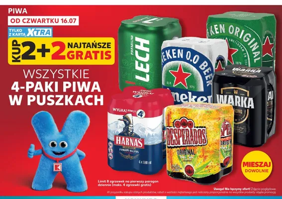 Piwo Harnaś Jasne Pełne 4-pak promocja w Kaufland