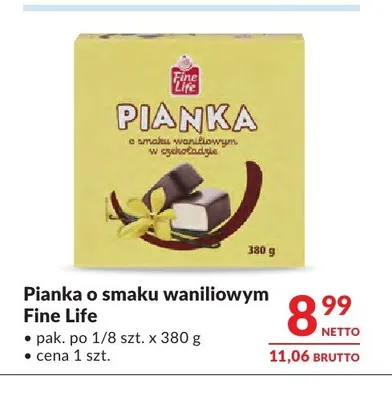 Pianka o smaku waniliowym Fine Life promocja w Makro