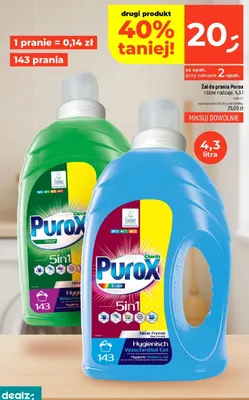 Żel do prania Purox Universal promocja w Dealz