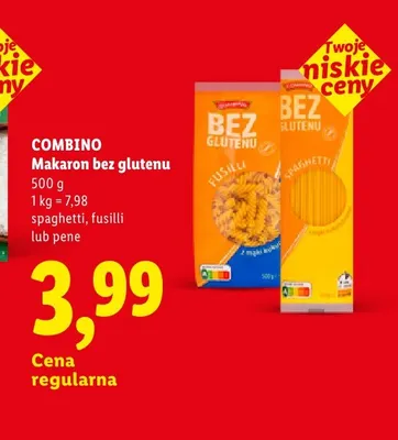 Makaron bez glutenu spaghetti Combino promocja w Lidl