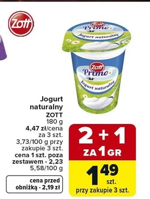 Jogurt naturalny promocja w Carrefour