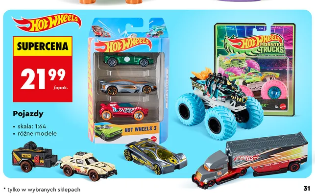 Pojazd Hot Wheels Monster Trucks promocja w Biedronka