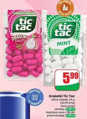 Drażetki dragon fruit, mint promocja w Dino