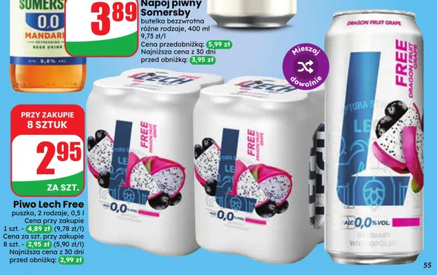 Piwo bezalkoholowe Lech promocja w Dino
