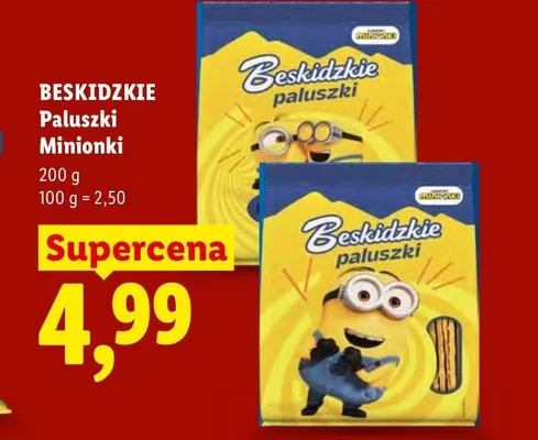 Paluszki Minionki Beskidzkie promocja w Lidl