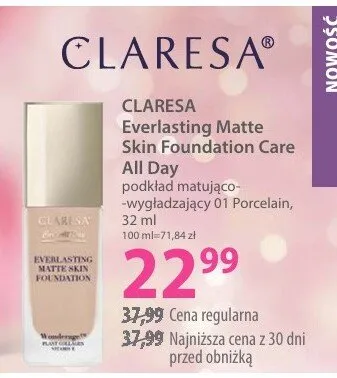 Everlasting Matte Full Coverage Foundation Care All Day podkład matujco-wygładzający 01 Porcelain promocja w Hebe