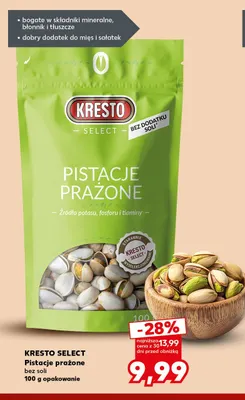 Pistacje prażone bez soli Kresto Select promocja w Kaufland