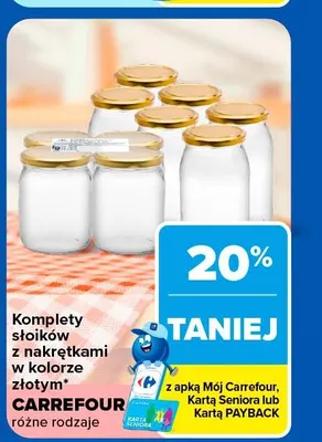 Komplety słoików z nakrętkami Carrefour promocja w Carrefour Market