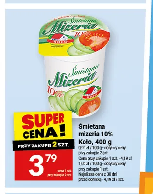 Śmietana mizeria Koło 10% promocja w Twój Market